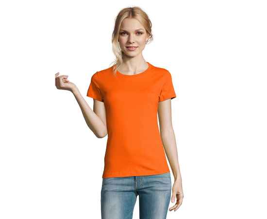 Футболка женская IMPERIAL WOMEN, оранжевый_S, 100% хлопок, 190 г/м2, Цвет: оранжевый, Размер: S, изображение 4