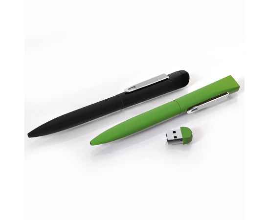 IQ, ручка с флешкой, 8 GB, зеленый/хром, металл, Цвет: зеленый, серебристый, изображение 3