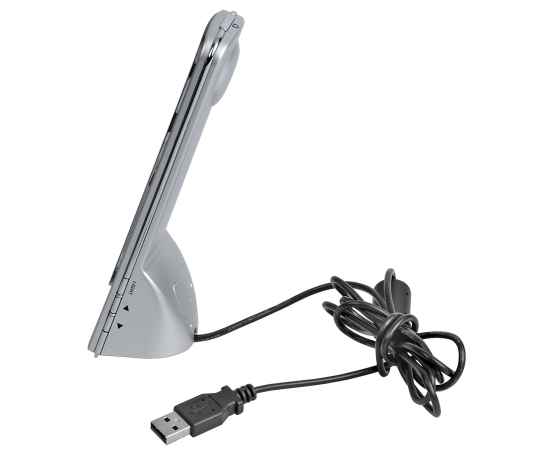 Веб-камера USB настольная с часами, будильником и термометром, Цвет: серебристый, черный, изображение 2