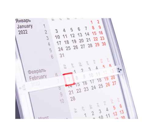 Календарь настольный на 2 года, размер 18,5*11 см, цвет- серый, пластик, Цвет: серый, изображение 3