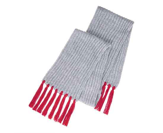 Вязаный комплект шарф и шапка GoSnow, меланж c фурнитурой, красный, 70% акрил,30% шерсть, Цвет: красный, изображение 4