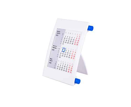 Календарь настольный на 2 года, белый с синим, 18х11 см, пластик, тампопечать, шелкография, Цвет: синий, белый, изображение 2