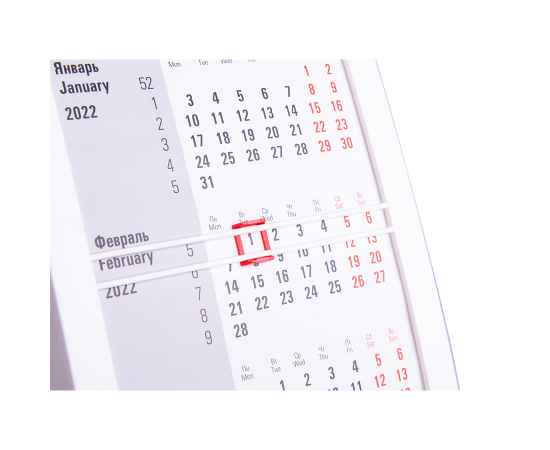 Календарь настольный на 2 года, белый, 18х11 см, пластик, тампопечать, шелкография, Цвет: белый, изображение 3