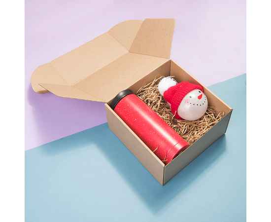 Коробка подарочная BOX, размер 20,5*21* 11см, картон МГК бур., самосборная, Цвет: коричневый, изображение 4