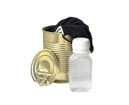 Комплект СИЗ #1 (маска серая, антисептик), упаковано в жестяную банку, Цвет: белый, изображение 6