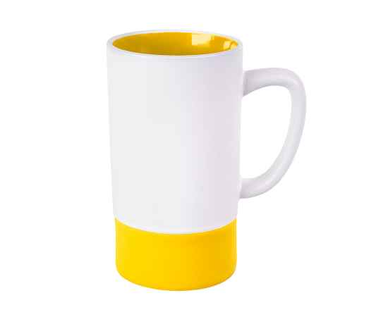 Кружка FUN2, белый с желтым, 470 мл,керамика, Цвет: белый, желтый, изображение 5