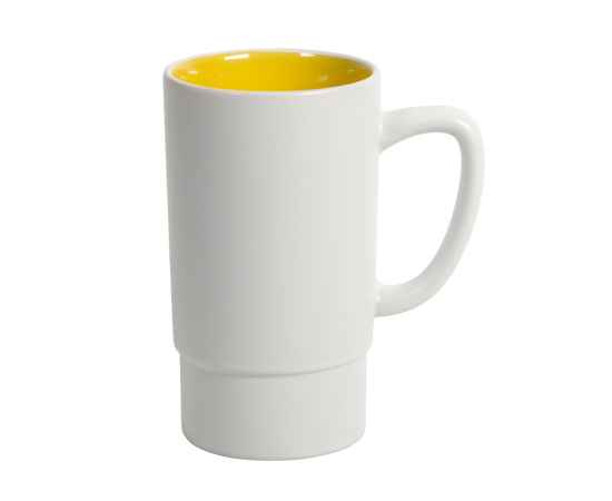 Кружка FUN2, белый с желтым, 470 мл,керамика, Цвет: белый, желтый, изображение 6