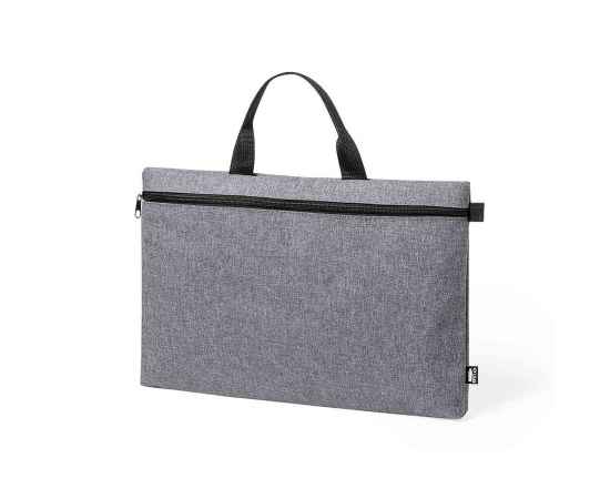 Конференц-сумка DIVAZ, серый, 39 х 27 x 3,5 см,  100% переработанный полиэстер 600D, Цвет: серый меланж, изображение 2