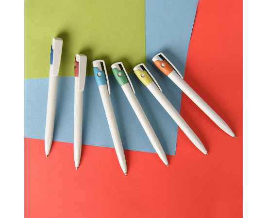 KIKI ECOLINE, ручка шариковая, серый/красный, экопластик, Цвет: серый, красный, изображение 2