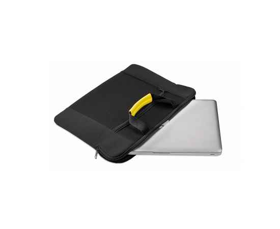 Конференц-сумка XENAC, черный/желтый, 38 х 27 см, 100% полиэстер, Цвет: желтый, изображение 4