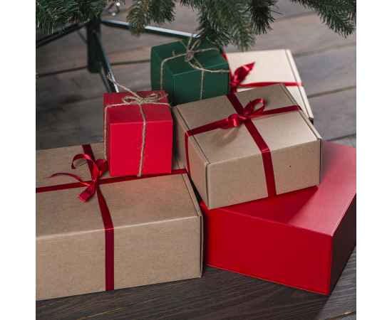 Коробка подарочная mini BOX, размер 16*15*8 см, картон МГК бур., самосборная, Цвет: коричневый, изображение 4
