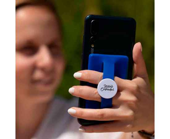 Картхолдер - держатель для телефона TISSON, синий, 8,8*5,6*0,5см, пластик, Цвет: синий, изображение 4