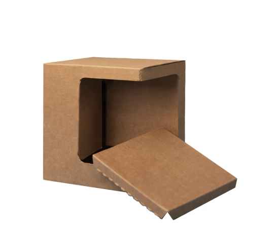 Коробка для кружек 25903, 27701, 27601, размер 11,8 х 9,0 х 10,8 см, микрогофрокартон, коричневый, Цвет: коричневый, изображение 2