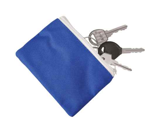 Футляр  для ключей  'Лайт',  синий, 11х7,5х1 см, полиэстер 600D, шелкография, Цвет: синий, изображение 3