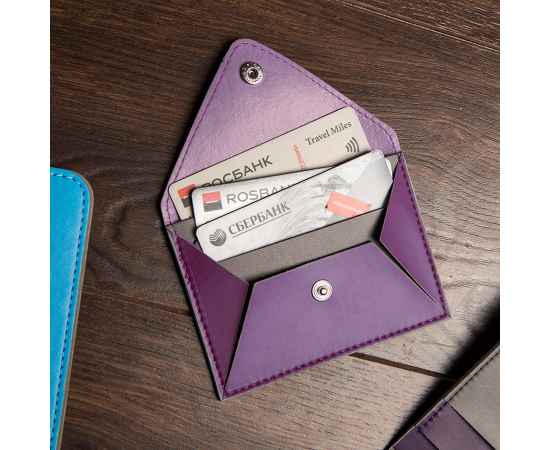 Холдер для карт 'Sincerity', 7*11,5 см, PU, фиолетовый с серым, Цвет: фиолетовый, изображение 5