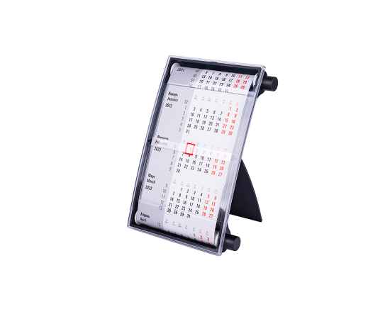 Календарь настольный на 2 года, размер 18,5*11 см, цвет- черный, пластик, Цвет: Чёрный, изображение 2