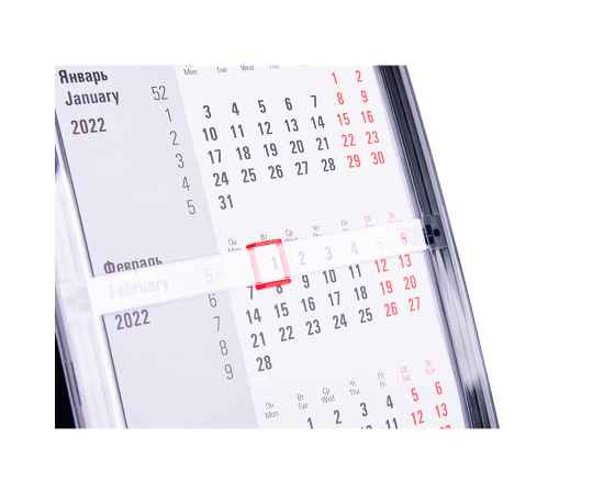 Календарь настольный на 2 года, размер 18,5*11 см, цвет- черный, пластик, Цвет: Чёрный, изображение 3