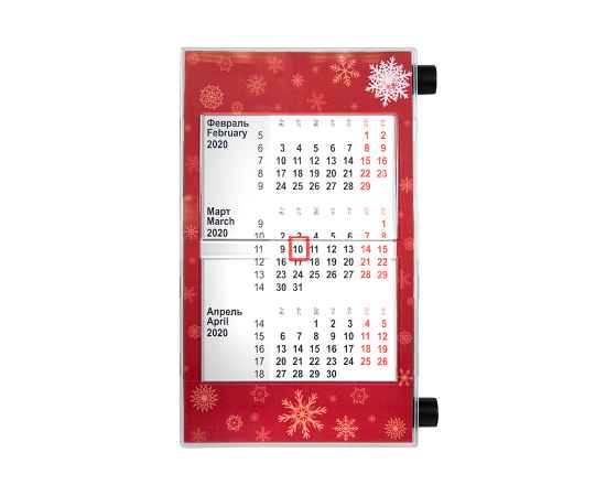 Календарь настольный на 2 года, размер 18,5*11 см, цвет- черный, пластик, Цвет: Чёрный, изображение 10