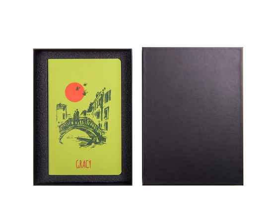 Коробка подарочная для ежедневника с ложементом, размер 13  х 21 см, Цвет: Чёрный, изображение 3