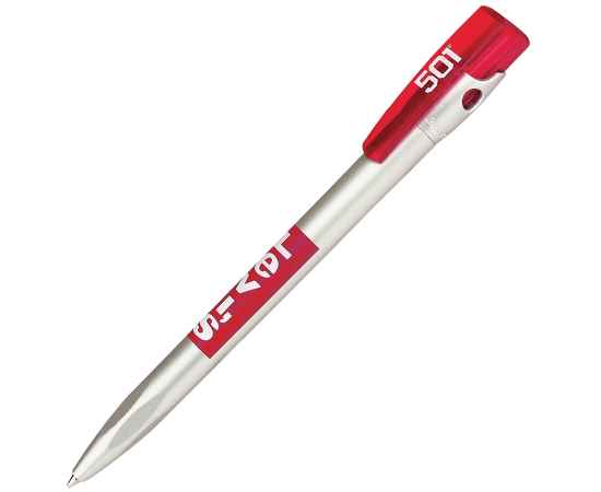 KIKI SAT, ручка шариковая, красный/серебристый, пластик, Цвет: красный, серебристый, изображение 2