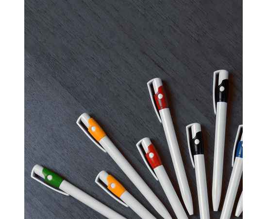 KIKI, ручка шариковая, ярко-желтый/белый, пластик, Цвет: белый, ярко-желтый, изображение 4