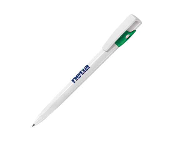 KIKI, ручка шариковая, ярко-зеленый/белый, пластик, Цвет: белый, ярко-зеленый, изображение 2