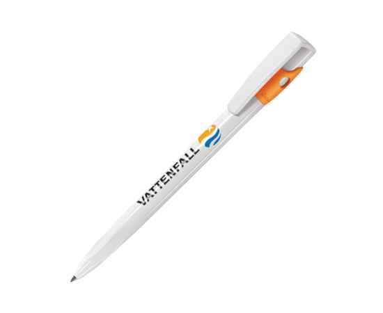 KIKI, ручка шариковая, оранжевый/белый, пластик, Цвет: белый, оранжевый, изображение 2
