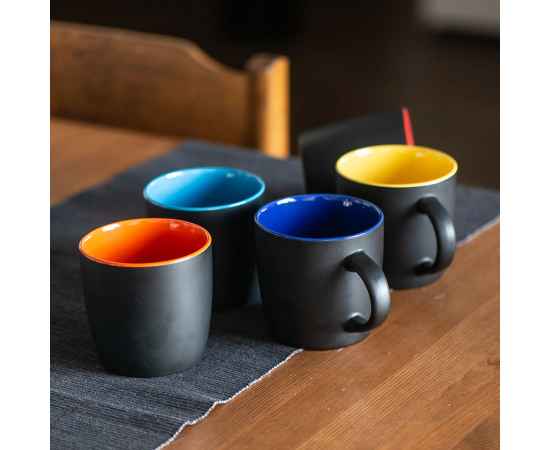 Кружка INTRO, черный с оранжевым, 350 мл, керамика, Цвет: черный, оранжевый, изображение 9