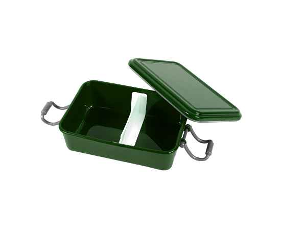 Ланч-бокс MEAL, пластик, 2 отделения, 650мл, 17,8х11,8х6,6 см, зеленый, Цвет: зеленый, изображение 2
