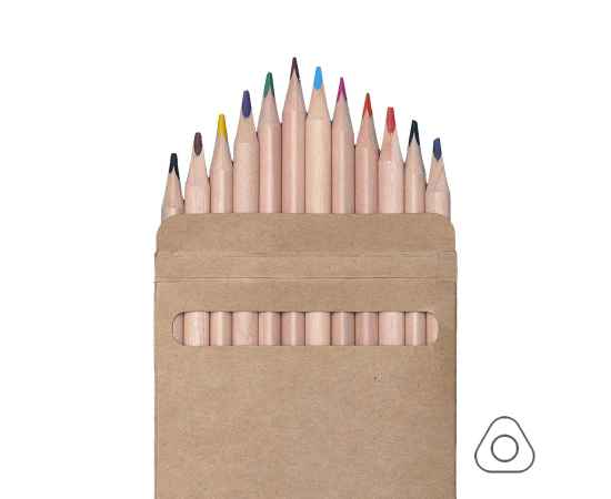 Набор цветных карандашей KINDERLINE middlel,12 цветов, дерево, картон