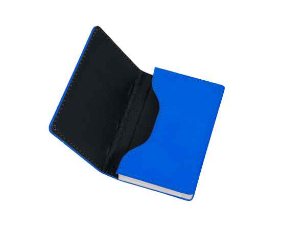 Визитница 'Горизонталь', синий, 10х6,5х1,7 см, иск. кожа, металл, лазерная гравировка, Цвет: синий, изображение 3