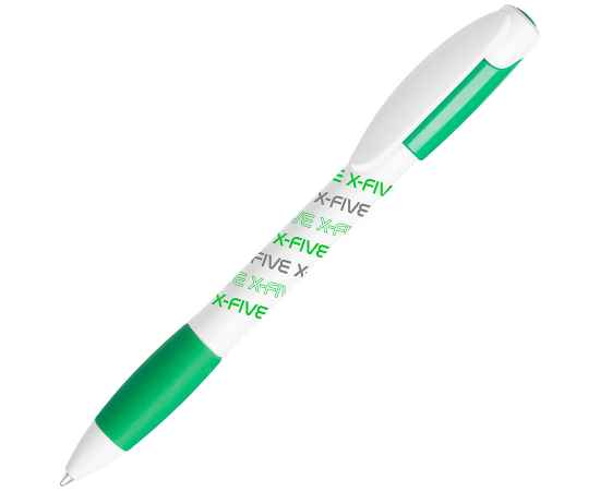 X-5, ручка шариковая, зеленый/белый, пластик, Цвет: белый, зеленый, изображение 2