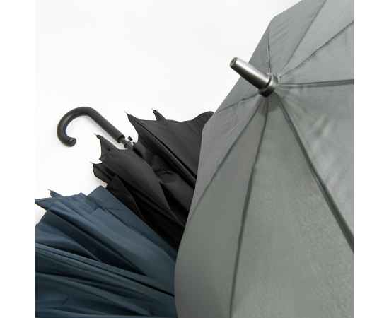 Зонт-трость ANTI WIND, полуавтомат, пластиковая ручка, черный, D=103 см, Цвет: Чёрный, изображение 2