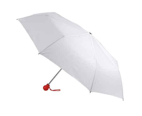 Зонт складной FANTASIA, механический, белый с красной ручкой, Цвет: белый, красный, изображение 2