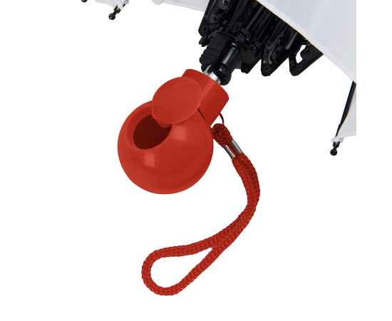 Зонт складной FANTASIA, механический, белый с красной ручкой, Цвет: белый, красный, изображение 4