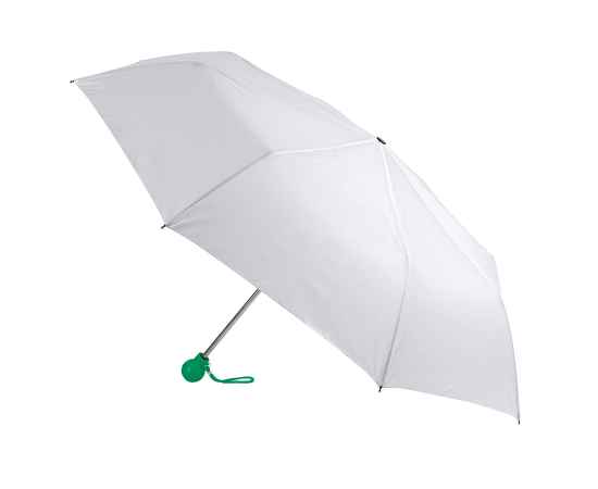 Зонт складной FANTASIA, механический, белый с зеленой ручкой, Цвет: белый, зеленый, изображение 2