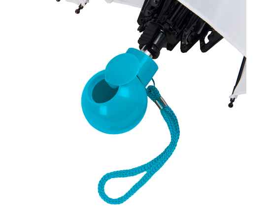 Зонт складной FANTASIA, механический, белый с голубой ручкой, Цвет: белый, голубой, изображение 4