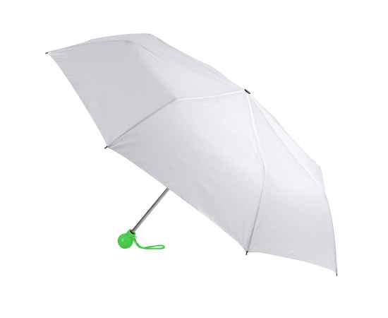 Зонт складной FANTASIA, механический, белый со светло-зеленой ручкой, Цвет: белый, зеленое яблоко, изображение 2