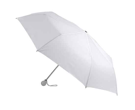 Зонт складной FANTASIA, механический, белый с серой ручкой, Цвет: белый, серый, изображение 2