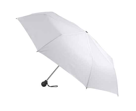 Зонт складной FANTASIA, механический, белый с черной ручкой, Цвет: белый, черный, изображение 2