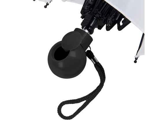 Зонт складной FANTASIA, механический, белый с черной ручкой, Цвет: белый, черный, изображение 4