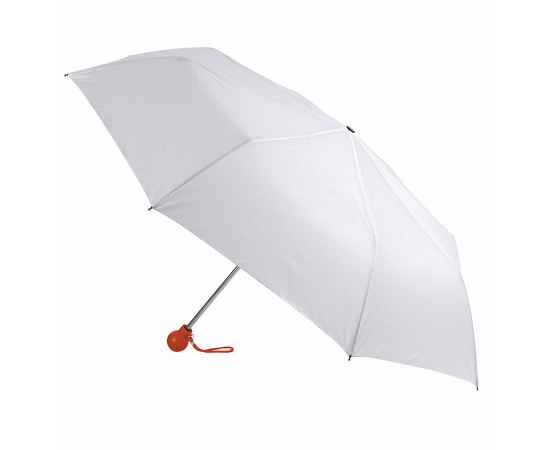 Зонт складной FANTASIA, механический, белый со светло-коричневой ручкой, Цвет: белый, светло-коричневый, изображение 2