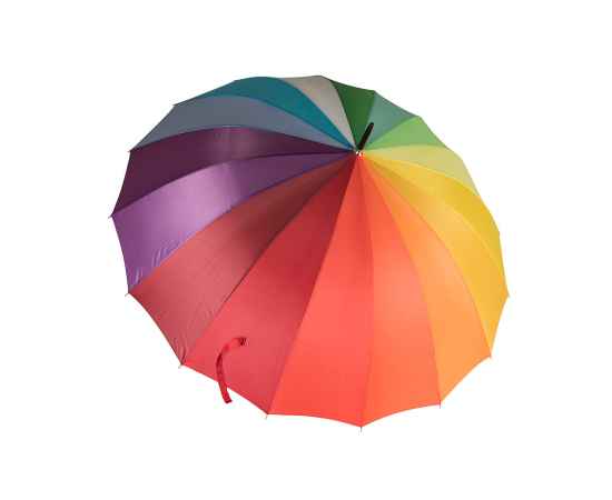 Зонт-трость  'Радуга' (полуавтомат), D=110см, 100% полиэстер, пластик, шелкография, Цвет: разные цвета, изображение 2