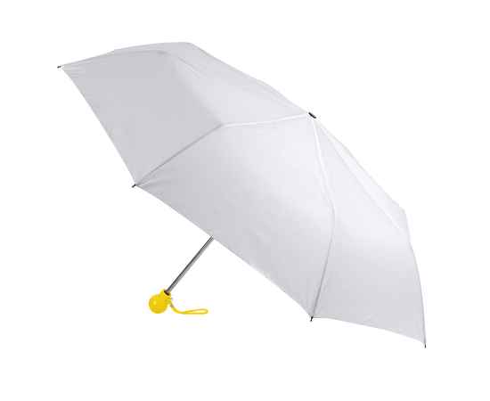 Зонт складной FANTASIA, механический, белый с желтой ручкой, Цвет: белый, желтый, изображение 2