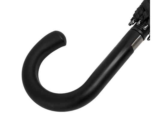 Зонт-трость CAMBRIDGE с ручкой soft-touch чёрный, полуавтомат, 100% полиэстер, пластик, Цвет: Чёрный, изображение 2