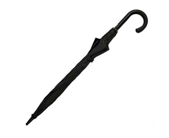 Зонт-трость CAMBRIDGE с ручкой soft-touch чёрный, полуавтомат, 100% полиэстер, пластик, Цвет: Чёрный, изображение 3