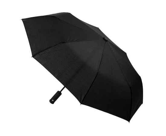 Зонт PRESTON складной с ручкой-фонариком, полуавтомат, черный, D=100 см, 100% полиэстер, Цвет: Чёрный, изображение 2