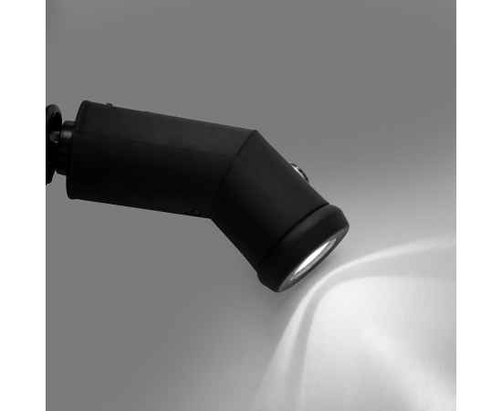 Зонт PRESTON складной с ручкой-фонариком, полуавтомат, черный, D=100 см, 100% полиэстер, Цвет: Чёрный, изображение 5