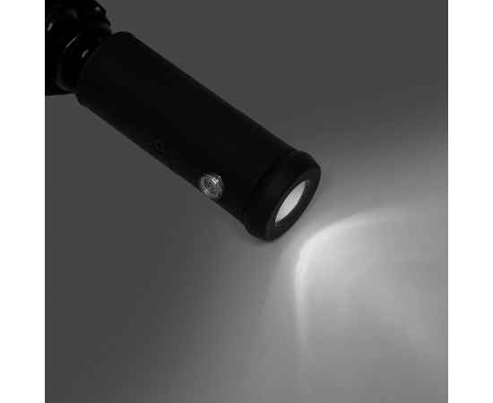 Зонт PRESTON складной с ручкой-фонариком, полуавтомат, черный, D=100 см, 100% полиэстер, Цвет: Чёрный, изображение 6