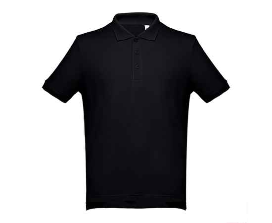 Рубашка-поло мужская ADAM, черный, S, 100% хлопок, плотность 195 г/м2, Цвет: черный, Размер: S